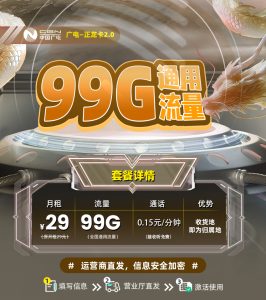 廣電正龍卡29元99G通用流量+0.15元/分鐘-赫茲號卡網(wǎng)